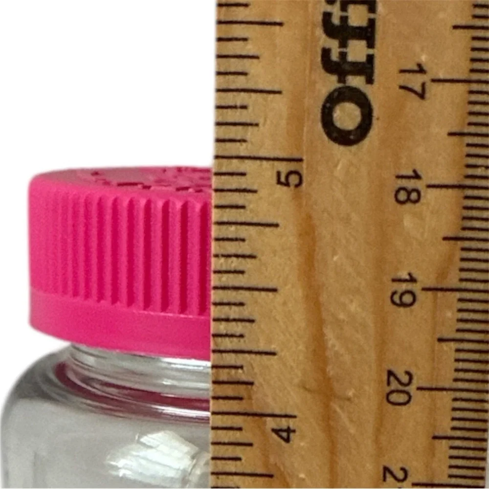9 Clear Plastic Containers Pink Screw Lids Child Proof Empty Storage